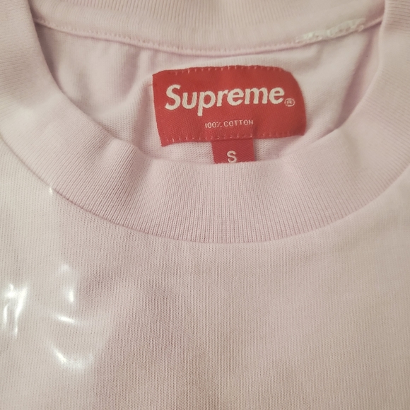 Supreme Old English Rhinestone Light Pink S/S Top - Picture 7 of 7